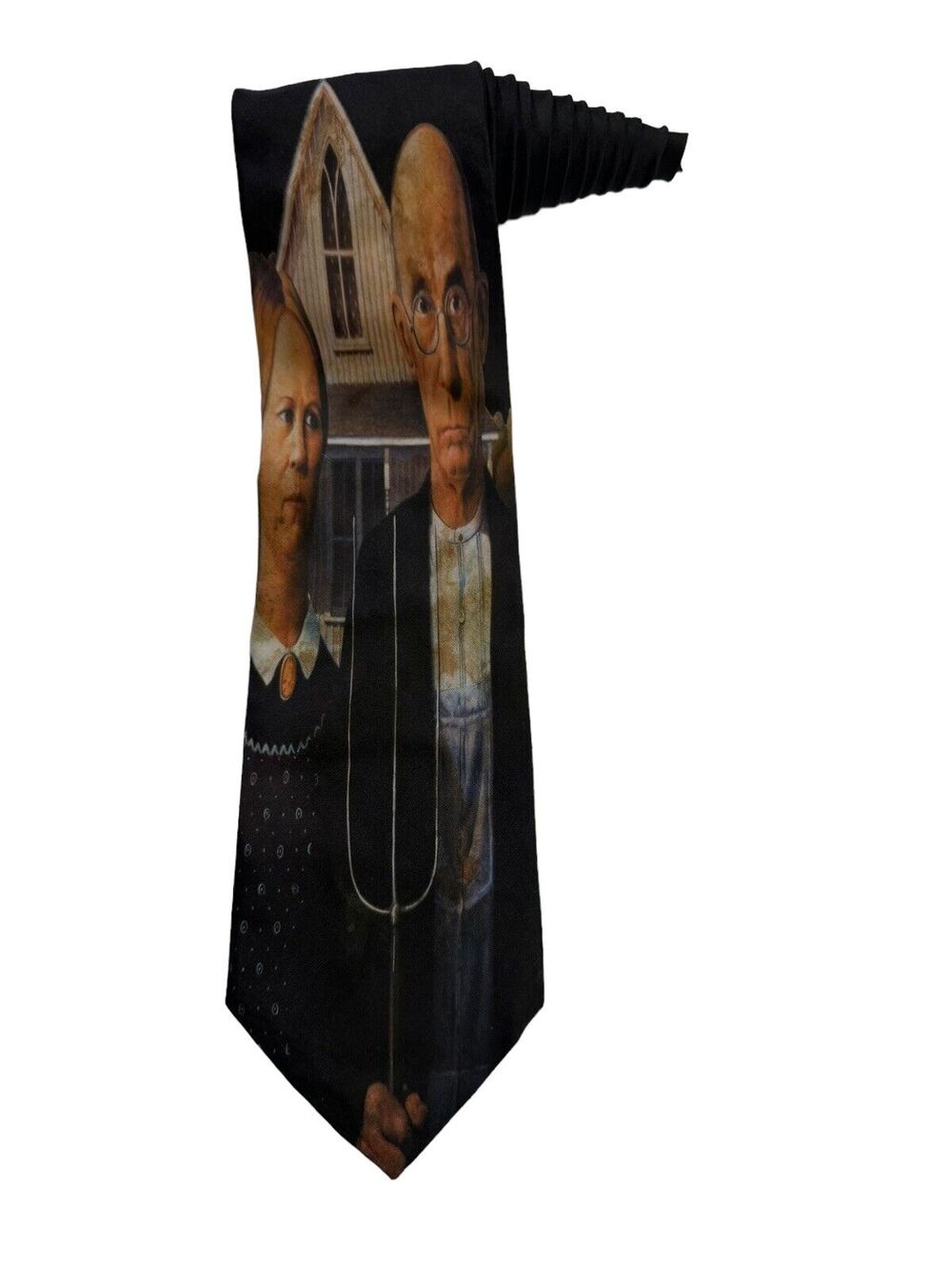 Ralph Marlin Grant Wood's American Gothic NeckTie Men's Vintage 1994